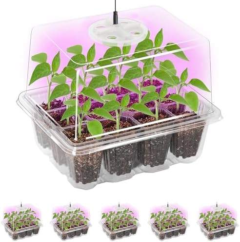 Bonviee Pack de 5 Bandejas de Inicio de Semillas con Luz de Cultivo