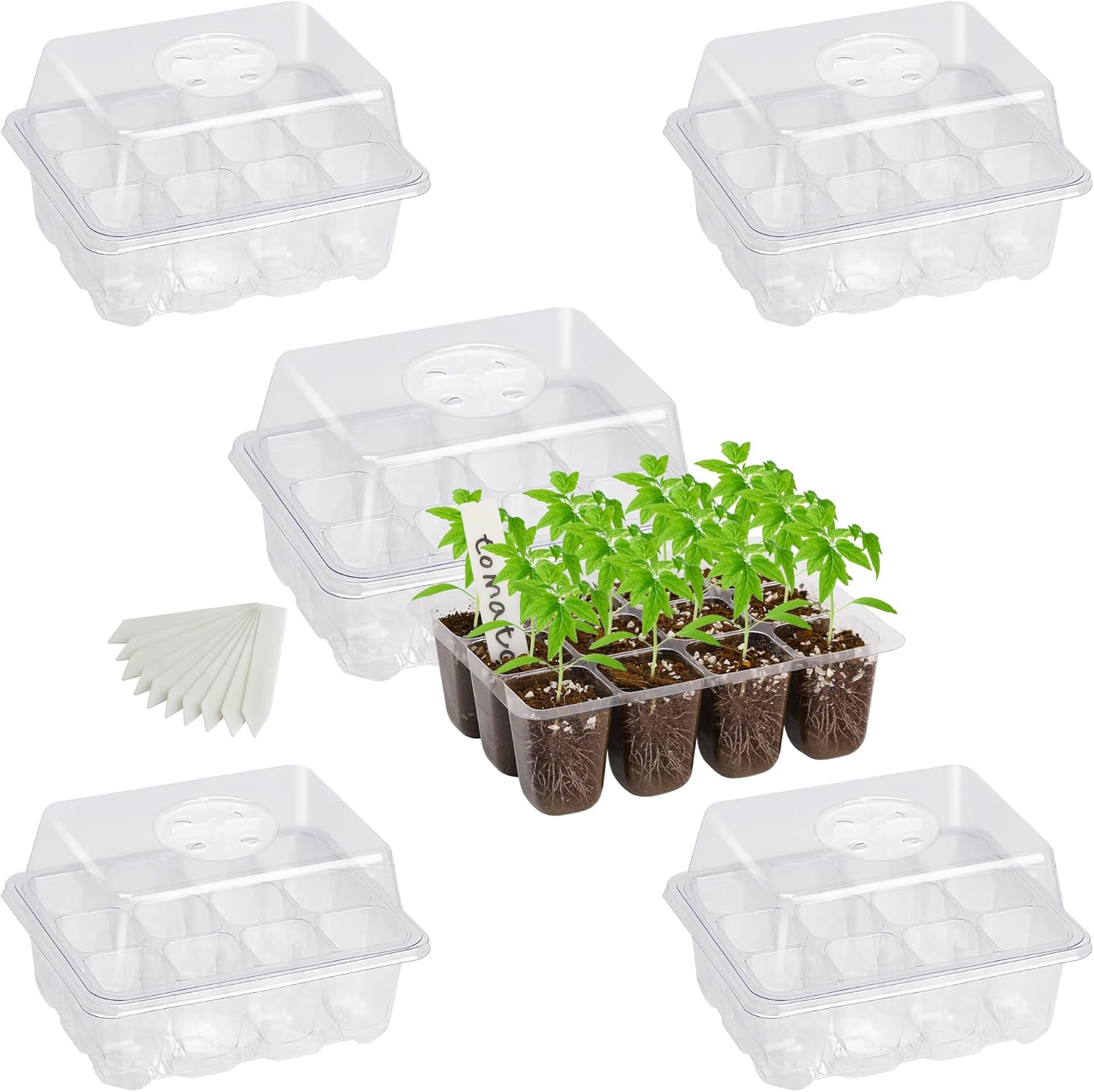 Bonviee Pack de 5 Bandejas de Inicio de Semillas para Germinación